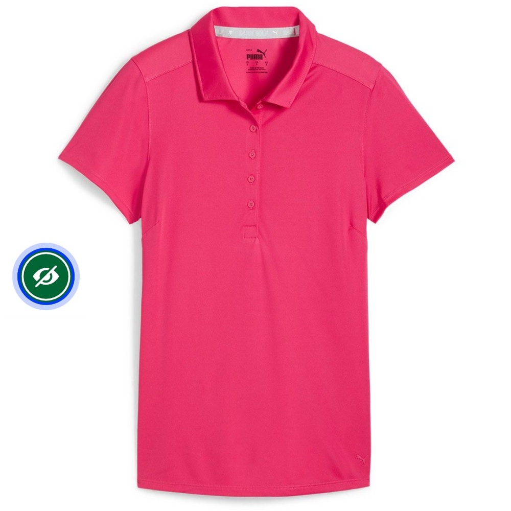 Puma hot pink Fitted Button Down Polo Shirt